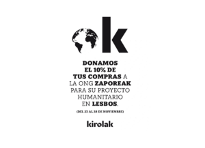 Donamos el 10% de las ventas a la ONG Zaporeak